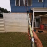 Second Story Window cleaning view from bottom of water-fed Pole