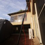 Second Story Window cleaning Telescopic waterfed pole ready to go